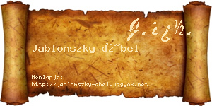 Jablonszky Ábel névjegykártya