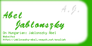 abel jablonszky business card