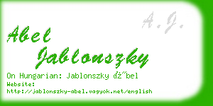 abel jablonszky business card